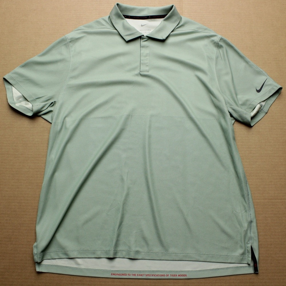 Nike Dri-FIT Adv Tiger Woods Performance Polo Shirt Mens Sz XL Green Golf